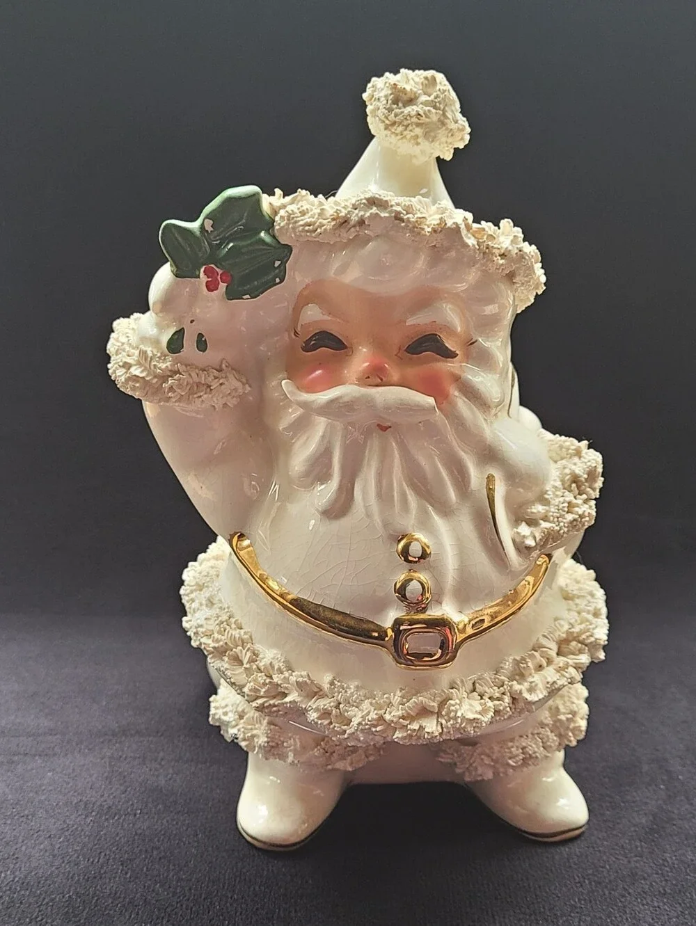 Napco Vintage Spaghetti Santa Planter